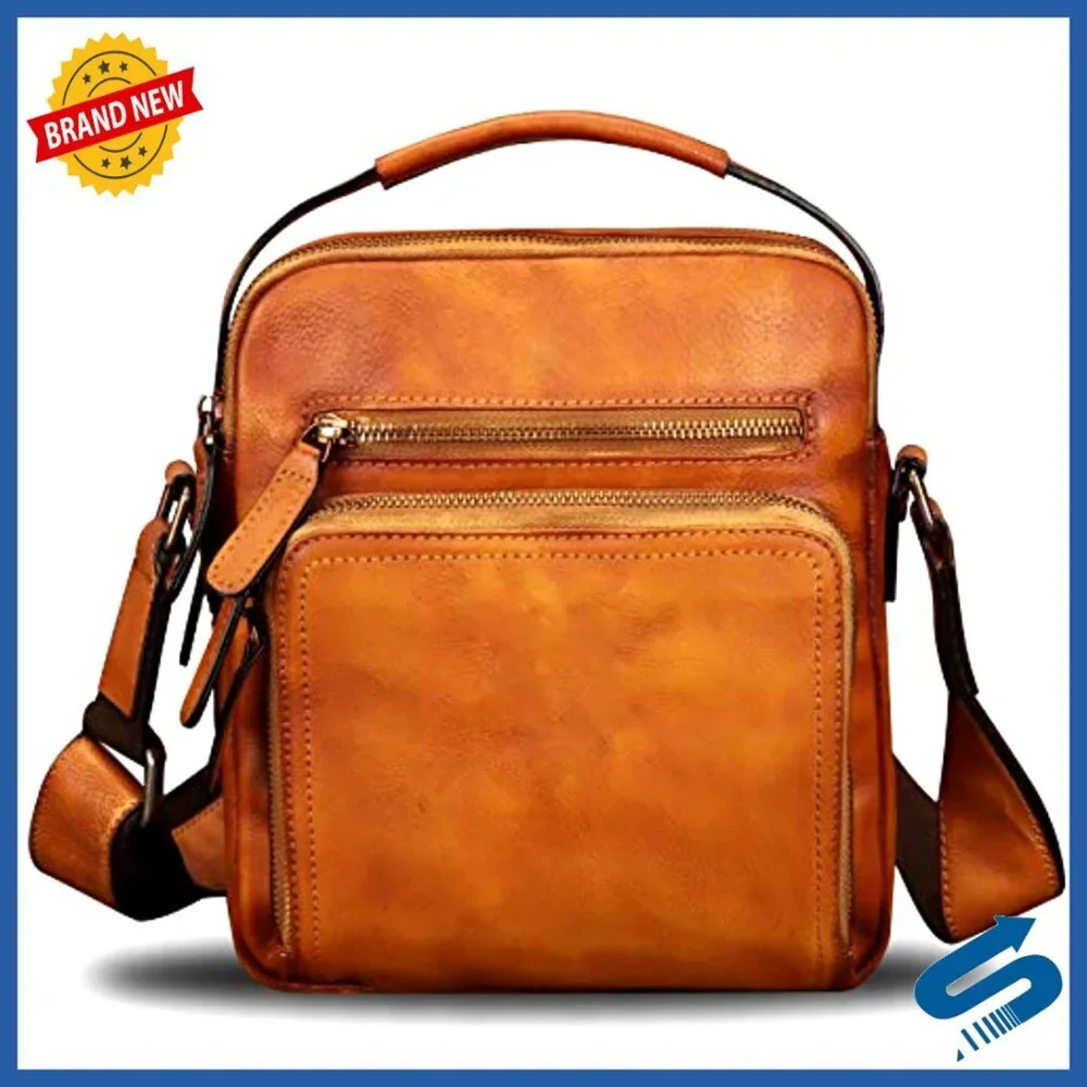 Genuine Leather Messenger Bag Crossbody Shoulder Satchel Medium Size